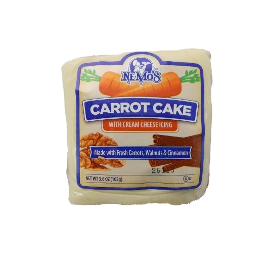 Nemo's Carrot Cake Square Carrot Cake With Cream Cheese Icing, 6 x 6 x 3.6 oz Case - DOT product image 2