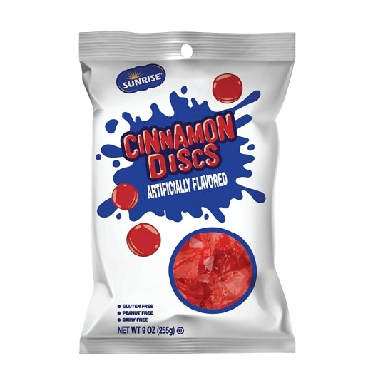 Sunrise Hot Cinnamon Solid Candy Disks Wrapped, 8 x 9 oz Case - Candy & Confections