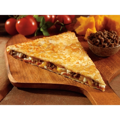 The MAX Pizza Whole Grain Chicken Quesadilla Pizza, 1 x 96 x 5 oz Case - Prepared Foods