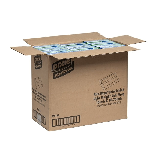 Rite Wrap Interfolded Deli Paper Interfolded 15x10.75, 12 x 500 ct Case - Disposables