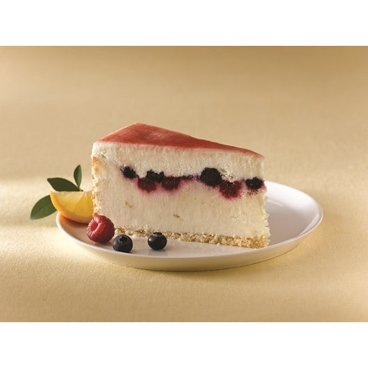 Eli's Classic Lemon 10 Inch Lemon Mixed Berry Cheesecake, 14 Slices per Cheesecake, 2 x 107 oz Case - Bakery & Desserts