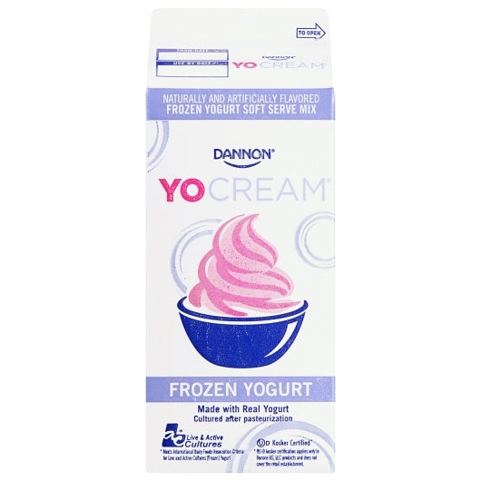 Yocream Pistachio Nonfat Premium Pistachio Frozen Nonfat Soft Serve Yogurt Mix, 6 x 64 oz Case - Cheese & Dairy