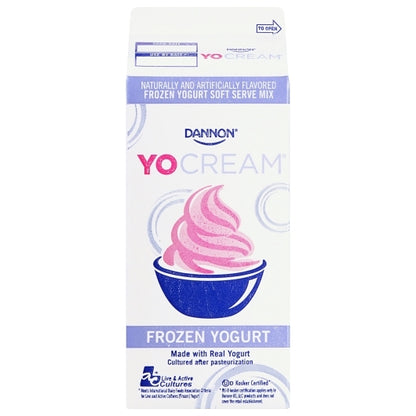 Yocream Pistachio Nonfat Premium Pistachio Frozen Nonfat Soft Serve Yogurt Mix, 6 x 64 oz Case - Cheese & Dairy