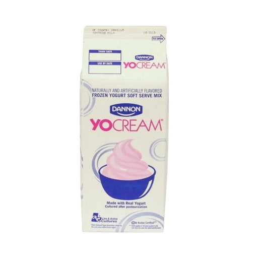 Yocream Premium Country Vanilla Frozen Nonfat Soft Serve Yogurt Mix, 6 x 64 oz Case - Cheese & Dairy