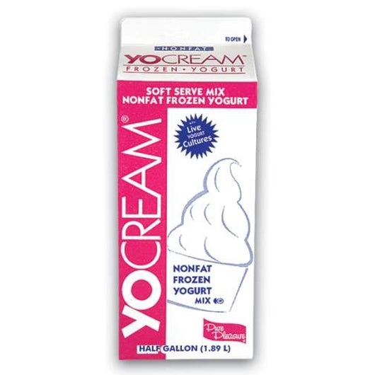 Yocream Yogurt Mix Premium Classic Chocolate Frozen Nonfat Soft Serve Yogurt Mix, 6 x 64 oz Case - Alternate product angle or state