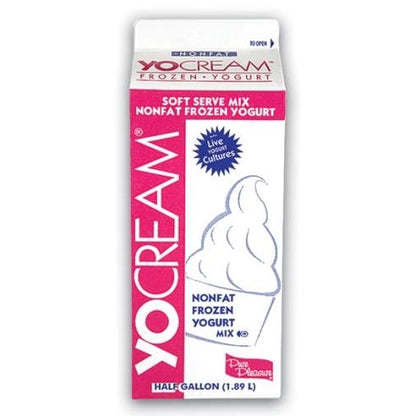 Yocream Yogurt Mix Premium Classic Chocolate Frozen Nonfat Soft Serve Yogurt Mix, 6 x 64 oz Case - Alternate product angle or state