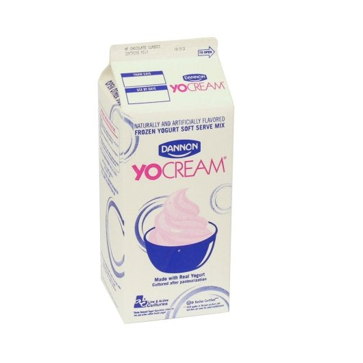Yocream Yogurt Mix Premium Classic Chocolate Frozen Nonfat Soft Serve Yogurt Mix, 6 x 64 oz Case - Alternate product angle or state