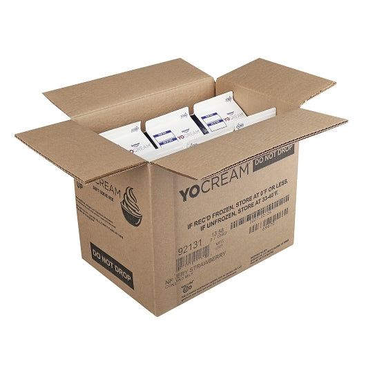 Yocream Premium Very Strawberry Nonfat Soft Serve Yogurt Mix, 6 x 64 oz Case - GS1 open-case image