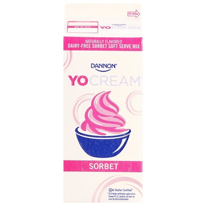Yocream Non-Dairy Mango Sunrise Soft Serve Sorbet Mix, 1 x 64 oz Case - Cheese & Dairy