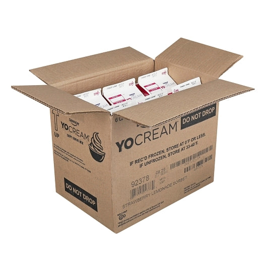 Yocream Non-Dairy Strawberry Lemonade Soft Serve Sorbet Mix, 6 x 64 oz Case - DOT product image 4