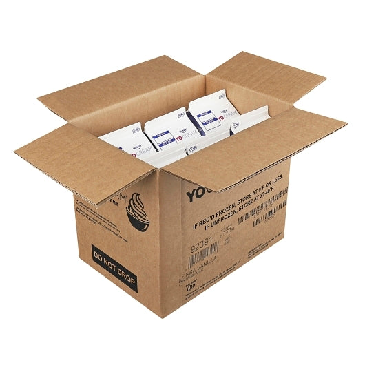 Yocream Premium Vanilla Frozen No Sugar Added Nonfat Soft Serve Yogurt Mix, 6 x 64 oz Case - DOT product image 4