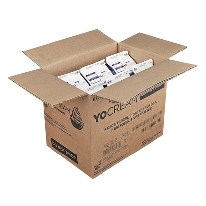 Yocream Yogurt Mix Premium Strawberry Frozen No Sugar Added Nonfat Soft Serve Yogurt Mix, 6 x 64 oz Case - GS1 open-case image