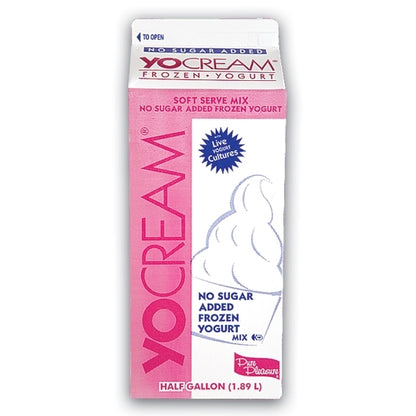 Yocream Yogurt Mix Premium Cheesecake Frozen No Sugar Added Nonfat Soft Serve Yogurt Mix, 6 x 64 oz Case - Alternate product angle or state