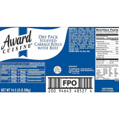 Award Cuisine Stuffed Cabbage Roll, 4.83 Ounce - 48 per case. - DOT product image 2