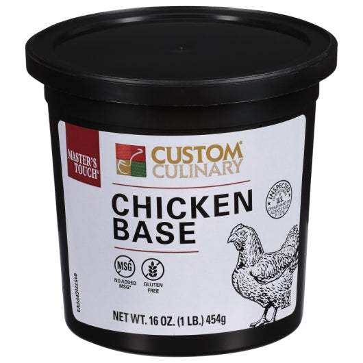 Custom Culinary No Chicken Base Paste, No MSG Added, 12 x 1 lb Case - Pantry Ingredients