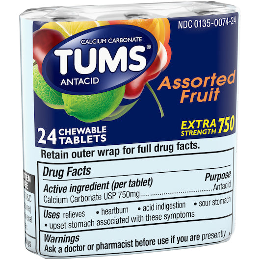 Tums Assorted Fruit Tablets, 6 x 12 x 24 each Case - DOT product image 2