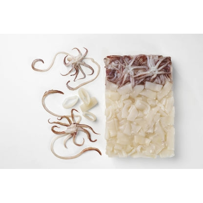 Panapesca Squid, Loligo, Raw, Frozen, Fully Cleaned, Various, Rings & Tentacles, 5/8" Cut, 4 x 2.5 lb Case - DOT product image 6