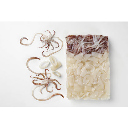 Panapesca Squid, Loligo, Raw, Frozen, Fully Cleaned, Various, Rings & Tentacles, 5/8" Cut, 4 x 2.5 lb Case - DOT product image 7