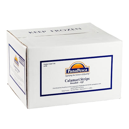 Pana Pesca Premium Squid, Gigas, Raw, Frozen, Breaded, China, Iqf Strips, Tenderized 3"-6" Long, 2 x 5 lb Case - DOT product image 5