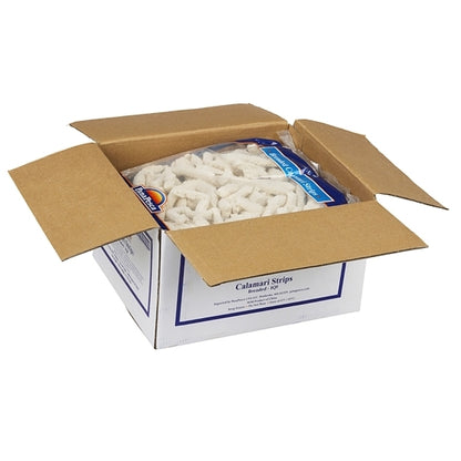 Pana Pesca Premium Squid, Gigas, Raw, Frozen, Breaded, China, Iqf Strips, Tenderized 3"-6" Long, 2 x 5 lb Case - DOT product image 4