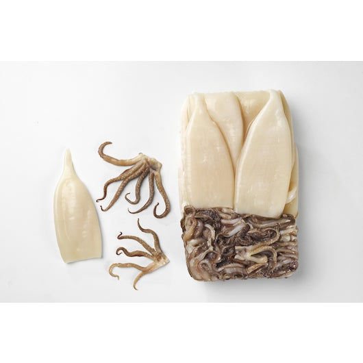 Pana Pesca Fully Squid, Illex/Arrow, Raw, Frozen, Fully Cleaned, Various, Tubes & Tentacles, 5"-8", 4 x 2.5 lb Case - DOT product image 7