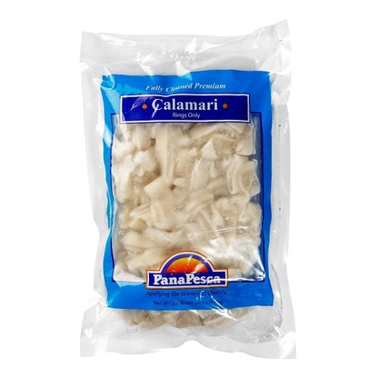 Panapesca Squid, Illex/Arrow, Raw, Frozen, Fully Cleaned, Various, Rings Only, 5/8" Cut, 4 x 2.5 lb Case - Frozen Meat &