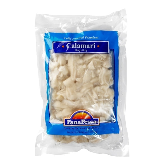 Panapesca Squid, Illex/Arrow, Raw, Frozen, Fully Cleaned, Various, Rings Only, 5/8" Cut, 4 x 2.5 lb Case - Frozen Meat &