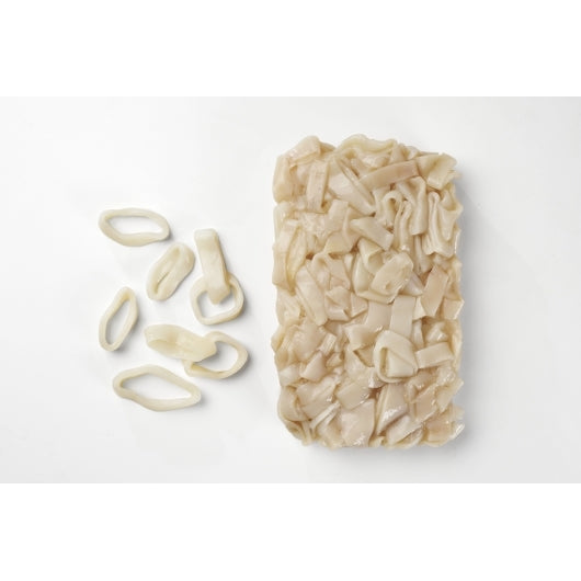 Panapesca Squid, Illex/Arrow, Raw, Frozen, Fully Cleaned, Various, Rings Only, 5/8" Cut, 4 x 2.5 lb Case - DOT product image 6