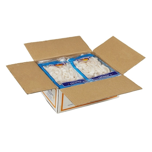 Pana Pesca Fully Squid, Illex/Arrow, Raw, Frozen, Fully Cleaned, Various, Rings & Tentacles, 5/8" Cut, 4 x 2.5 lb Case - DOT product image 4