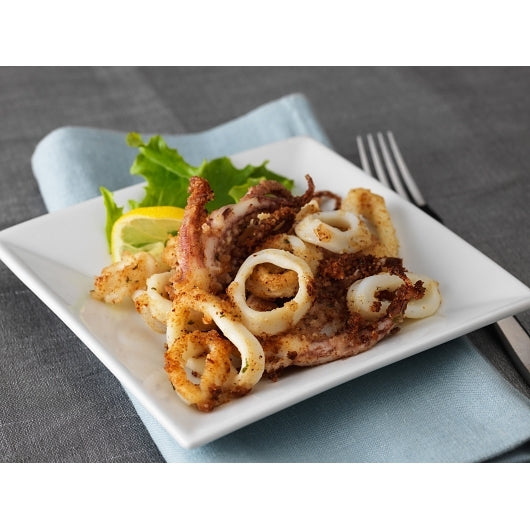 Panapesca Squid Illex/Arrow Raw Frozen Fully Cleaned Various, Rings & Tentacles, 1/2" Cut 8 Oz. Portion Pack, 2 x 5 lb - DOT product image 3