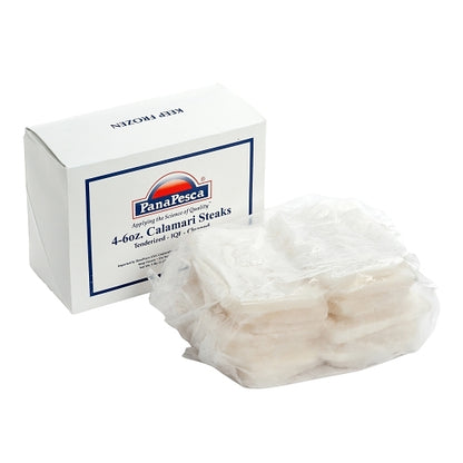 Pana Pesca Formulated Squid, Gigas, Raw, Frozen, Various, Steaks, 4-6 Ounce, 6 x 5 lb Case - DOT product image 3
