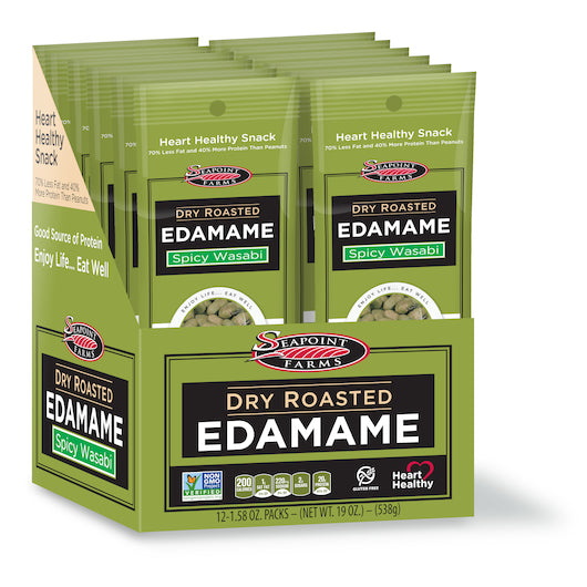 Seapoint Farms DRY ROASTED SPICY WASABI Edamame, 12 x 12 x 1.58 oz Case - DOT product image 2
