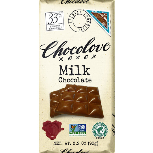 Chocolove Milk Chocolate Bar, 12 x 12 x 3.2 oz Case - Candy & Confections