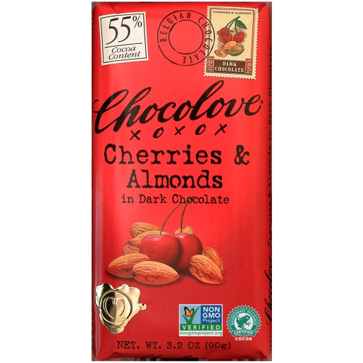 Chocolove Cherries & Almonds Dark Chocolate Bar, 12 x 12 x 3.2 oz Case - DOT product image 5