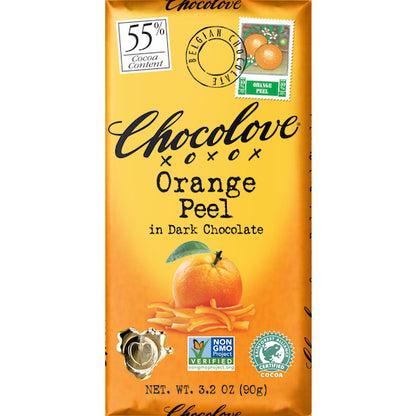 Chocolove Orange Peel Dark Chocolate Bar, 12 x 12 x 3.2 oz Case - DOT product image 2