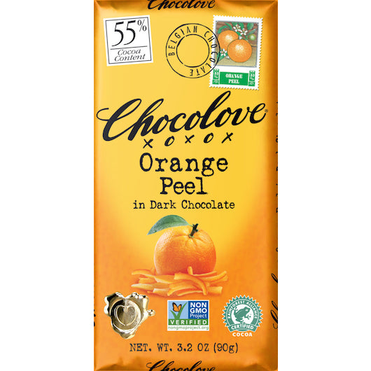 Chocolove Orange Peel Dark Chocolate Bar, 12 x 12 x 3.2 oz Case - DOT product image 2