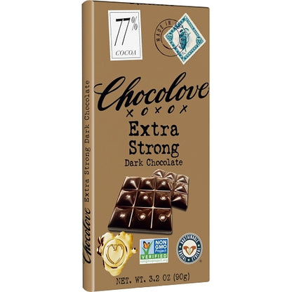 Chocolove Extra Strong Dark Chocolate Bar, 12 x 12 x 3.2 oz Case - DOT product image 5