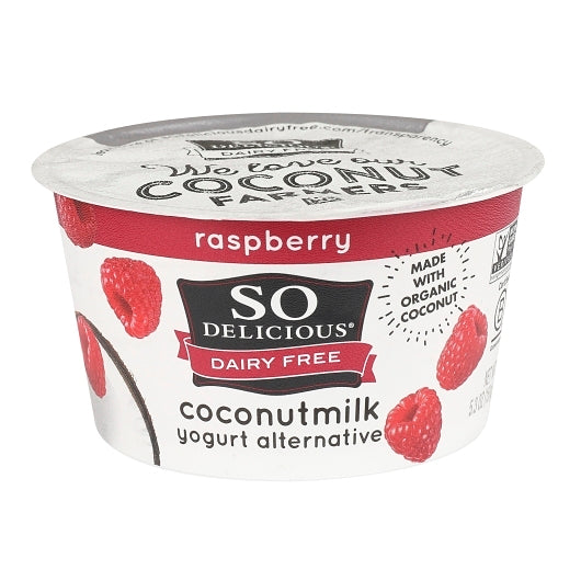 So Delicious Dairy Free Cultured Organic Coconut Raspberry Yogurt, 12 x 5.3 oz Case - Cheese & Dairy