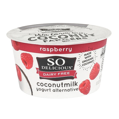 So Delicious Dairy Free Cultured Organic Coconut Raspberry Yogurt, 12 x 5.3 oz Case - Cheese & Dairy