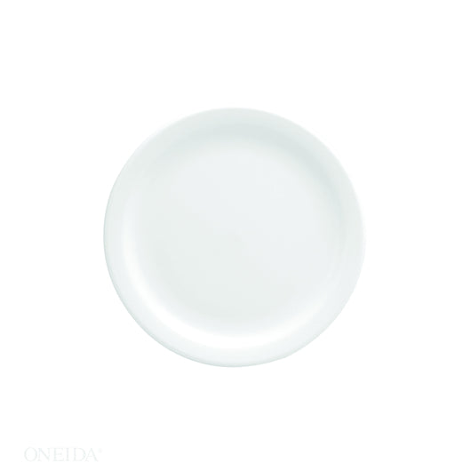 Oneida 7.25 Inch Buffalo Bright White Narrow Rim Plate, 1 x 36 each Case - Plates Bowls