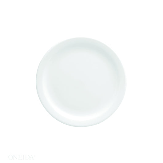 Oneida 10.375 Buffalo Bright White Narrow Rim Plate, 1 x 12 each Case - Plates Bowls