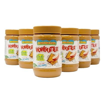 Wowbutter Creamy PEANUT FREE SPREAD, 6 x 17.6 oz Case - Front/center packaged product image