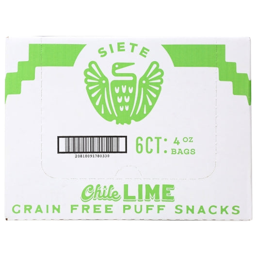 Siete Chile Lime Puffs, 6 x 4 oz Case - Snacks
