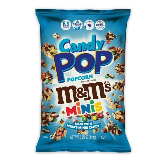 Candy Pop M&M MINIS CANDY POPCORN, 12 x 5.25 oz Case - DOT product image 4