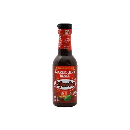 El Yucateco Black Marisquera Hot Sauce, 12 x 5 fl oz Case - Condiments & Sauces