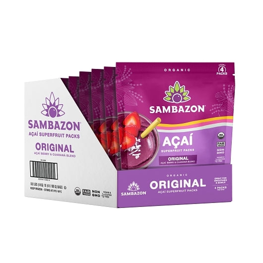 Sambazon Organic Original Blend Smoothie Superfruit Pack, 4 x 100 GR Case - DOT product image 8
