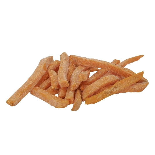 Sweet Sensations 3/8 X 3/8 STRAIGHT CUT SWEET POTATO FRIES, 6 x 2.5 lb Case - GS1 product shown out of package