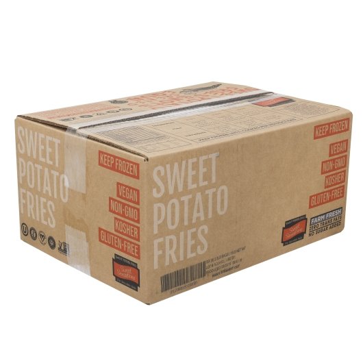Sweet Sensations 3/8 X 3/8 STRAIGHT CUT SWEET POTATO FRIES, 6 x 2.5 lb Case - GS1 closed shipping case image