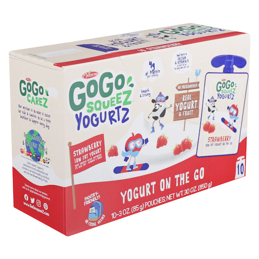Materne GOGO SQUEEZ STRAWBERRY YOGURT, 6 x 10 x 3 oz Case - DOT product image 5