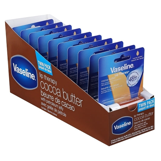Vaseline Cocoa Lip Twin Pack, 2 x 10 x 0.32 oz Case - Health & Personal Care